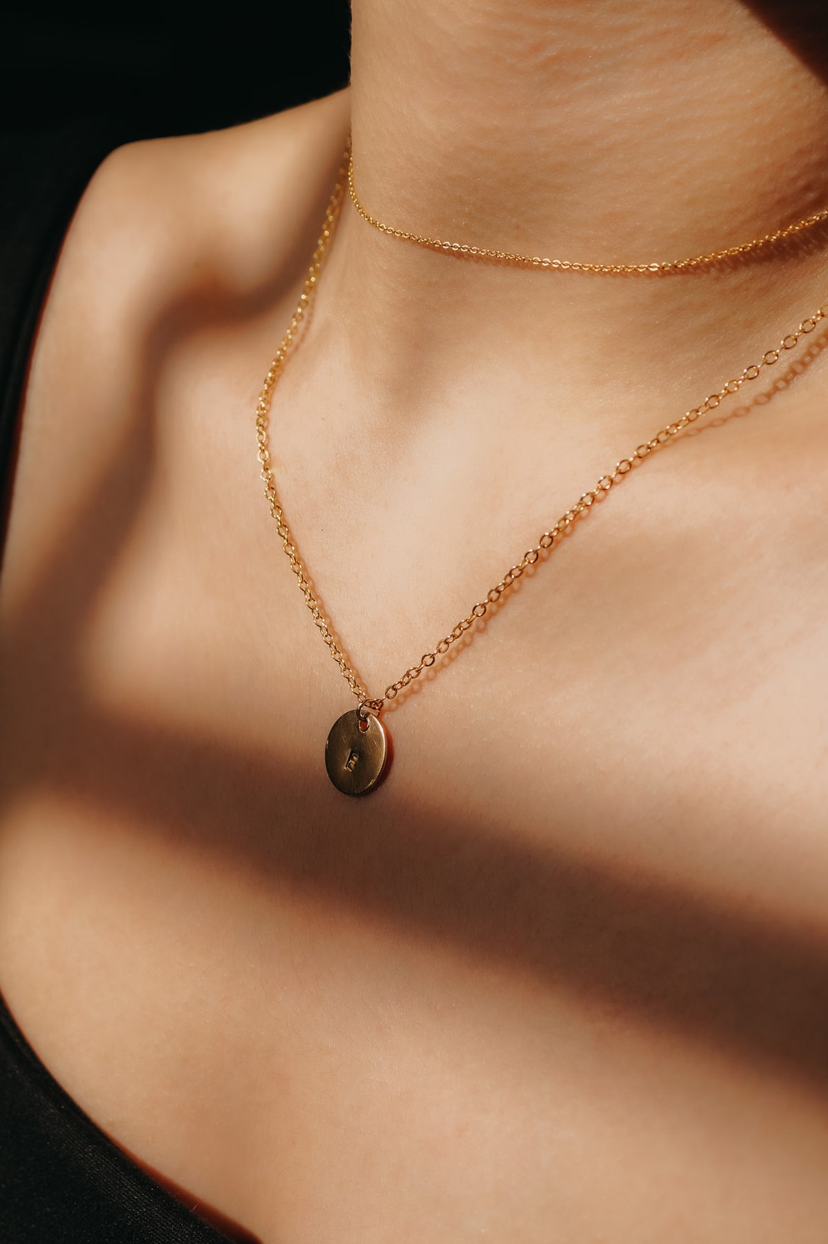Choker with Monogram Layering Necklace Set in Gold Fill