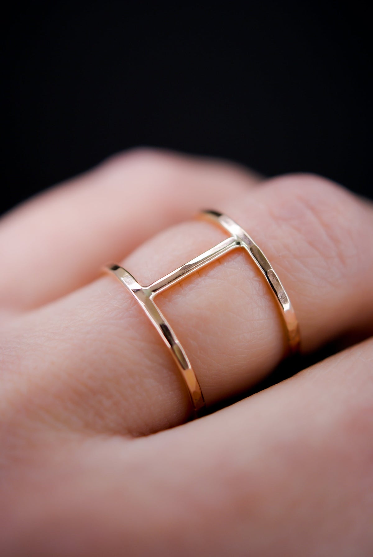 Large Cage Ring, Solid 14K Rose Gold