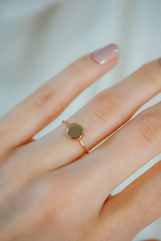 Pebble Ring, Solid 14K Gold