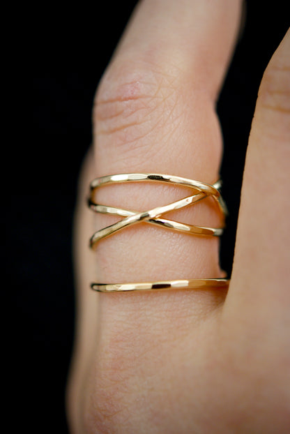 Large Wraparound Ring, 14K Gold Fill