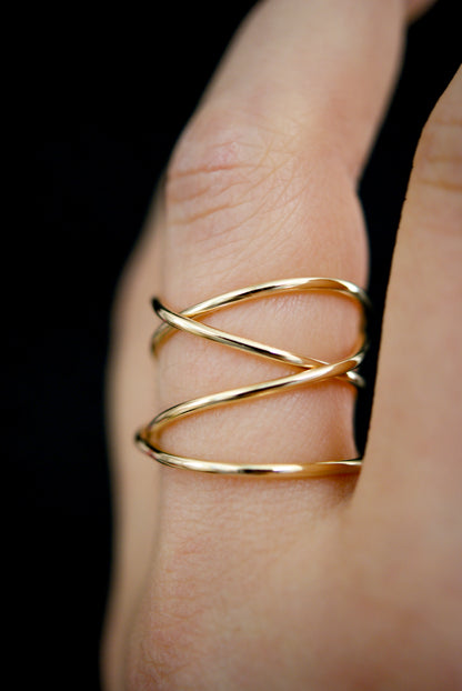 Large Wraparound Ring, 14K Gold Fill