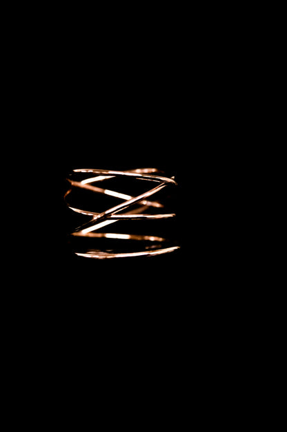Large Wraparound Ring, Solid 14K Rose Gold