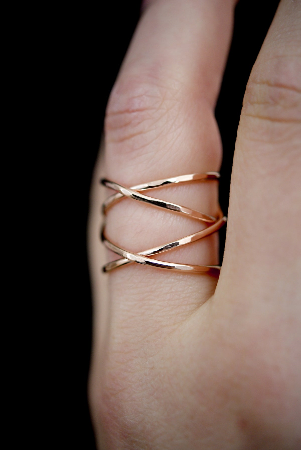 Large Wraparound Ring, 14K Rose Gold Fill