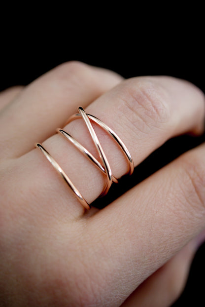 Large Wraparound Ring, 14K Rose Gold Fill