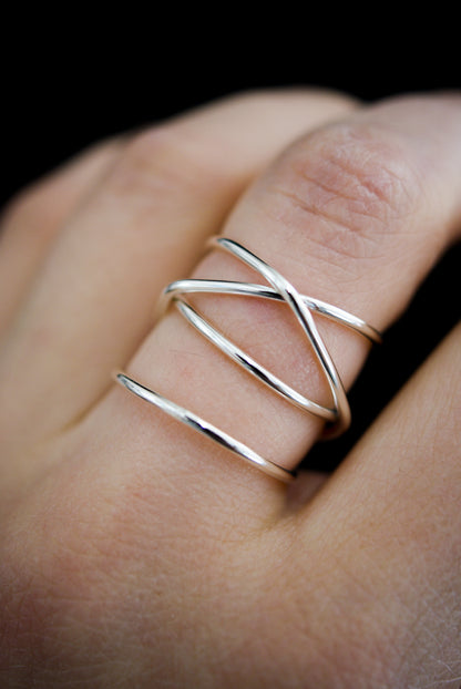 Large Wraparound Ring, Sterling Silver