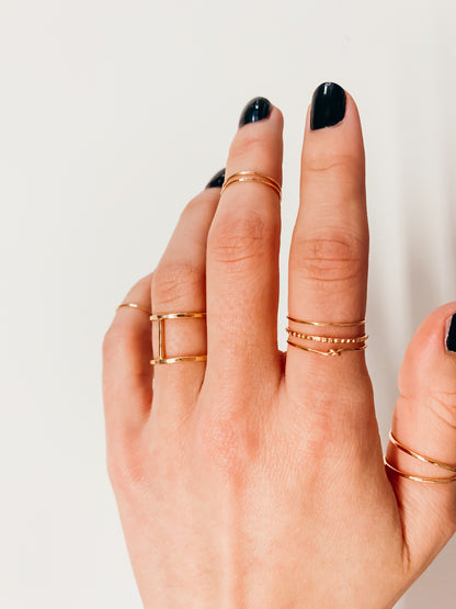 Lined Ring, 14K Gold Fill