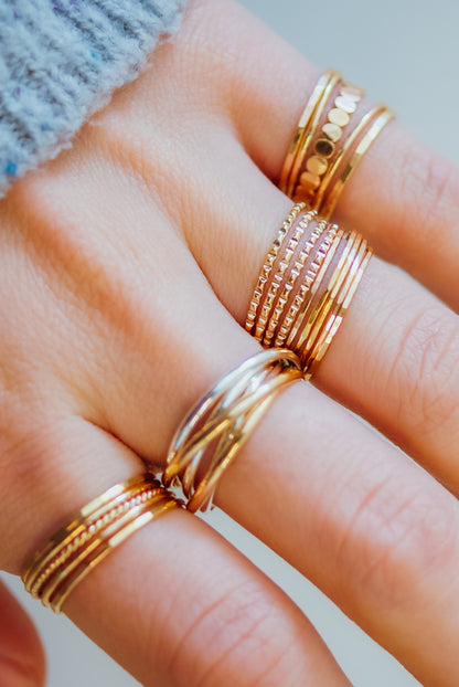 Lined Ring, 14K Gold Fill