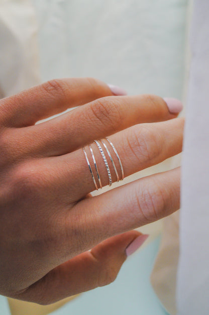 Lined Ring, Sterling Silver