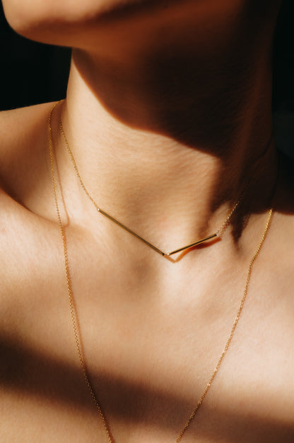 Geo Layering Necklace Set of 2 in Gold Fill, Rose Gold Fill, or Sterling Silver