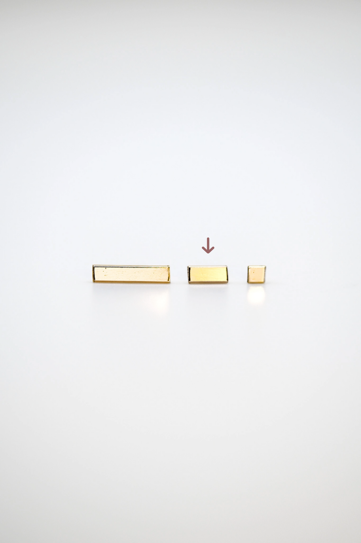 Mini Mirror Flat Back Stud Earring, Solid Gold