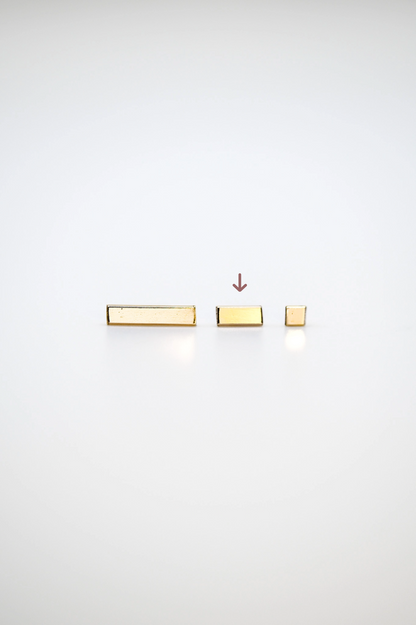 Mini Mirror Flat Back Stud Earring, Solid Gold