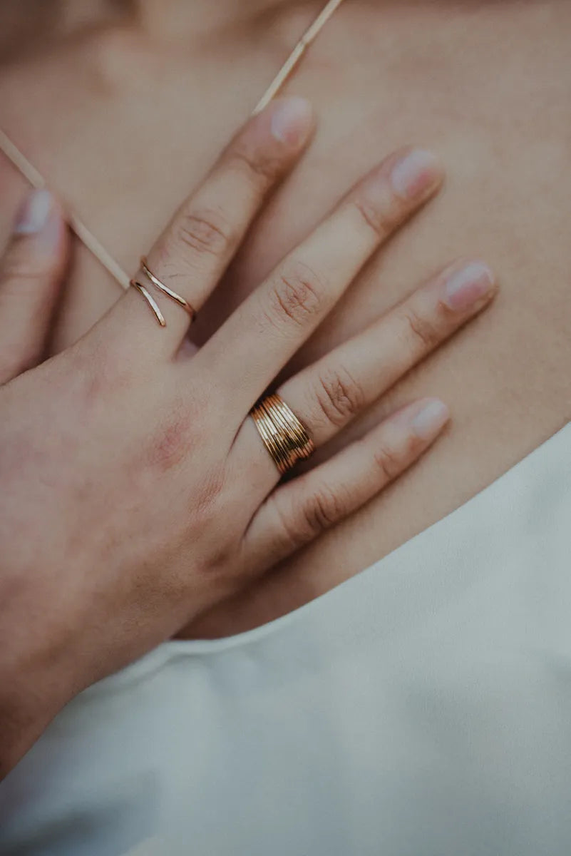 Open Curve Ring, Solid 14K Rose Gold