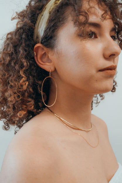 Oval Hoop Earrings, Gold Fill, Rose Gold Fill, or Sterling Silver