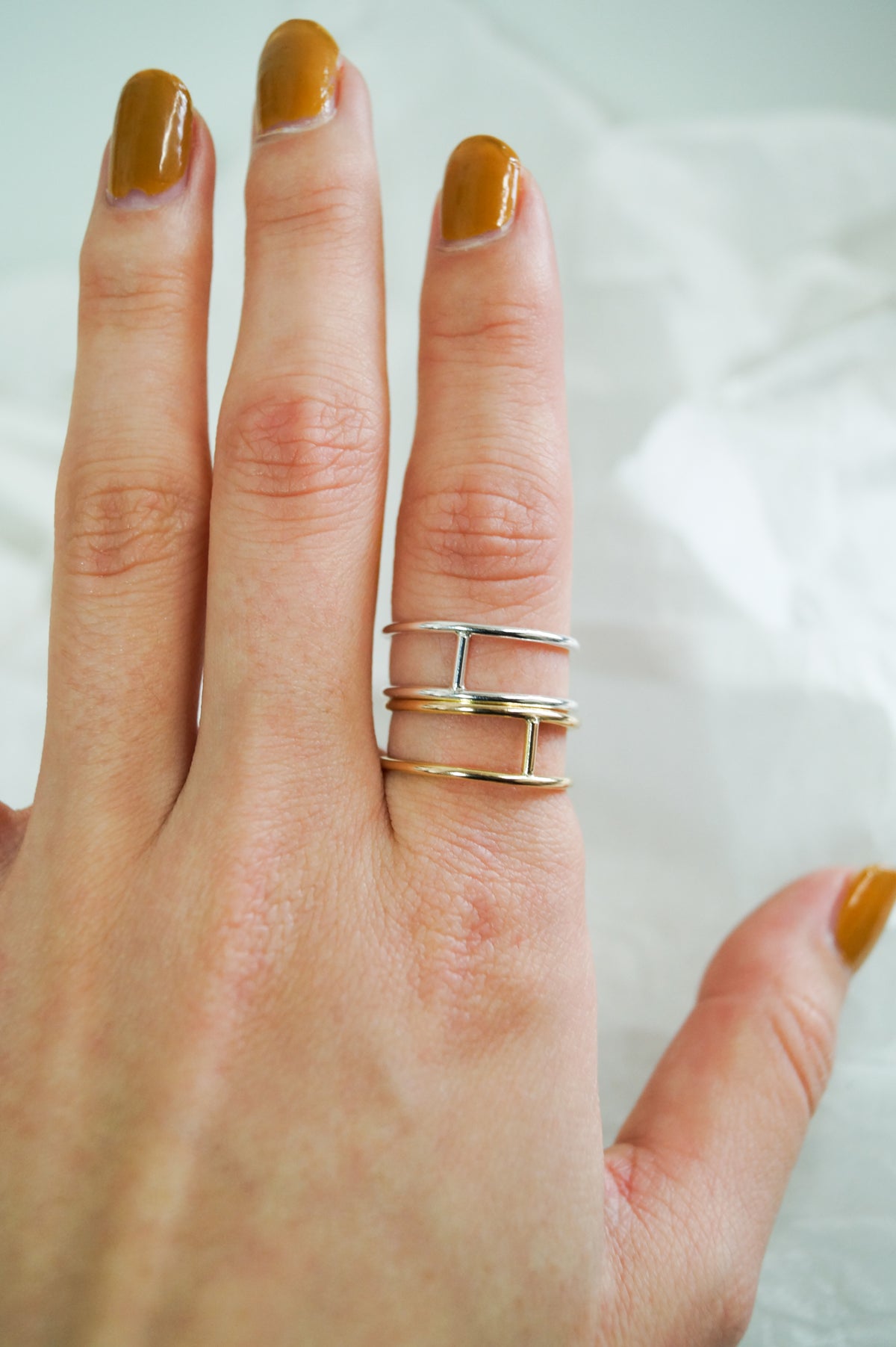 Small Cage Ring, Sterling Silver