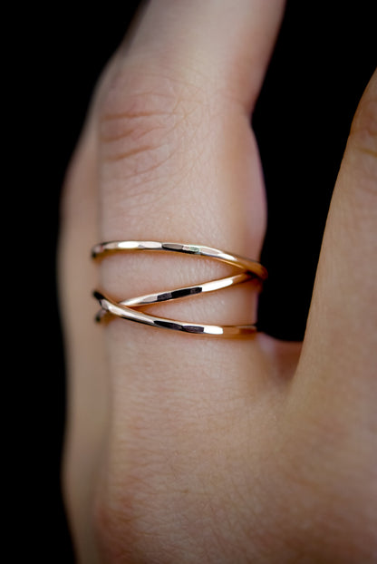 Wraparound Ring, Solid 14K Rose Gold