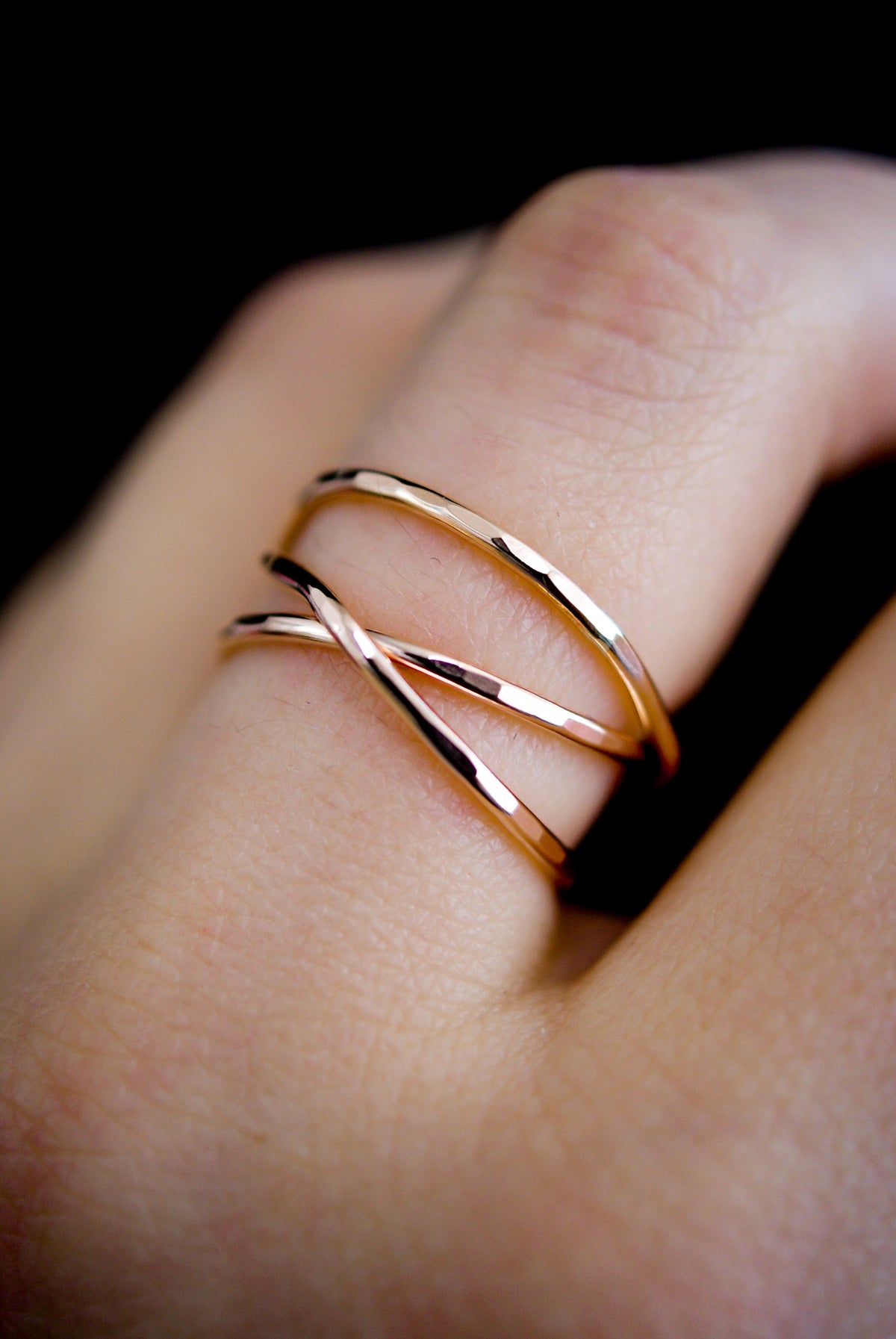 Wraparound Ring, Solid 14K Rose Gold