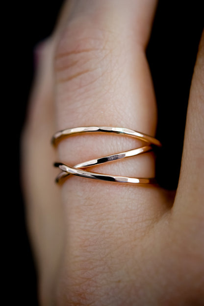 Wraparound Ring, Solid 14K Rose Gold