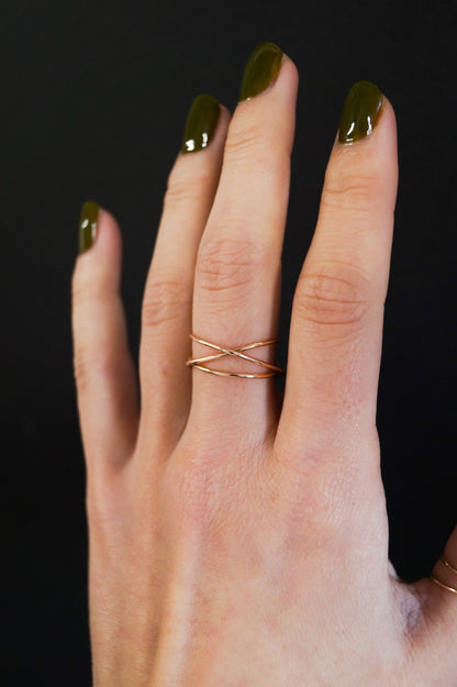 Wraparound Ring, Solid 14K Rose Gold