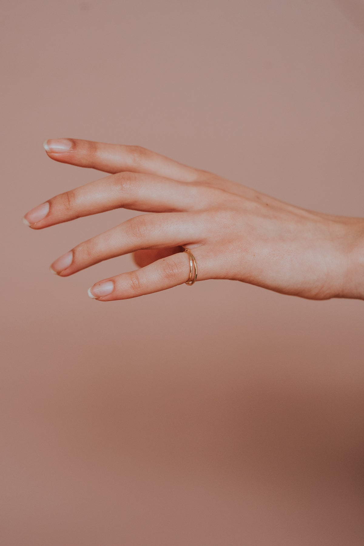 Thin Interlocking Set of 2 Rings, 14K Gold Fill