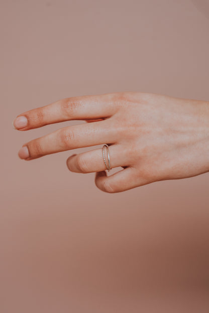 Twist Interlocking Set of 2 Rings, Sterling Silver