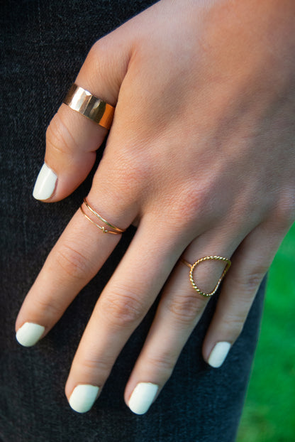 Twist Circle Ring, 14K Gold Fill