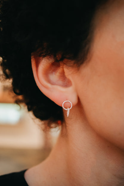 Twist Link Stud Earrings, Gold Fill, Rose Gold Fill, or Sterling Silver