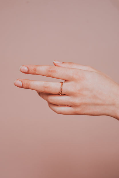 Twist Interlocking Set of 2 Rings, 14K Rose Gold Fill