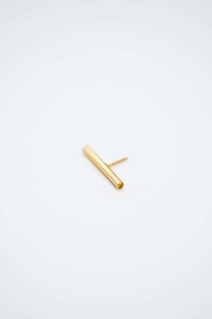 Mini Bar Flat Back Stud Earring, Solid Gold or Rose Gold