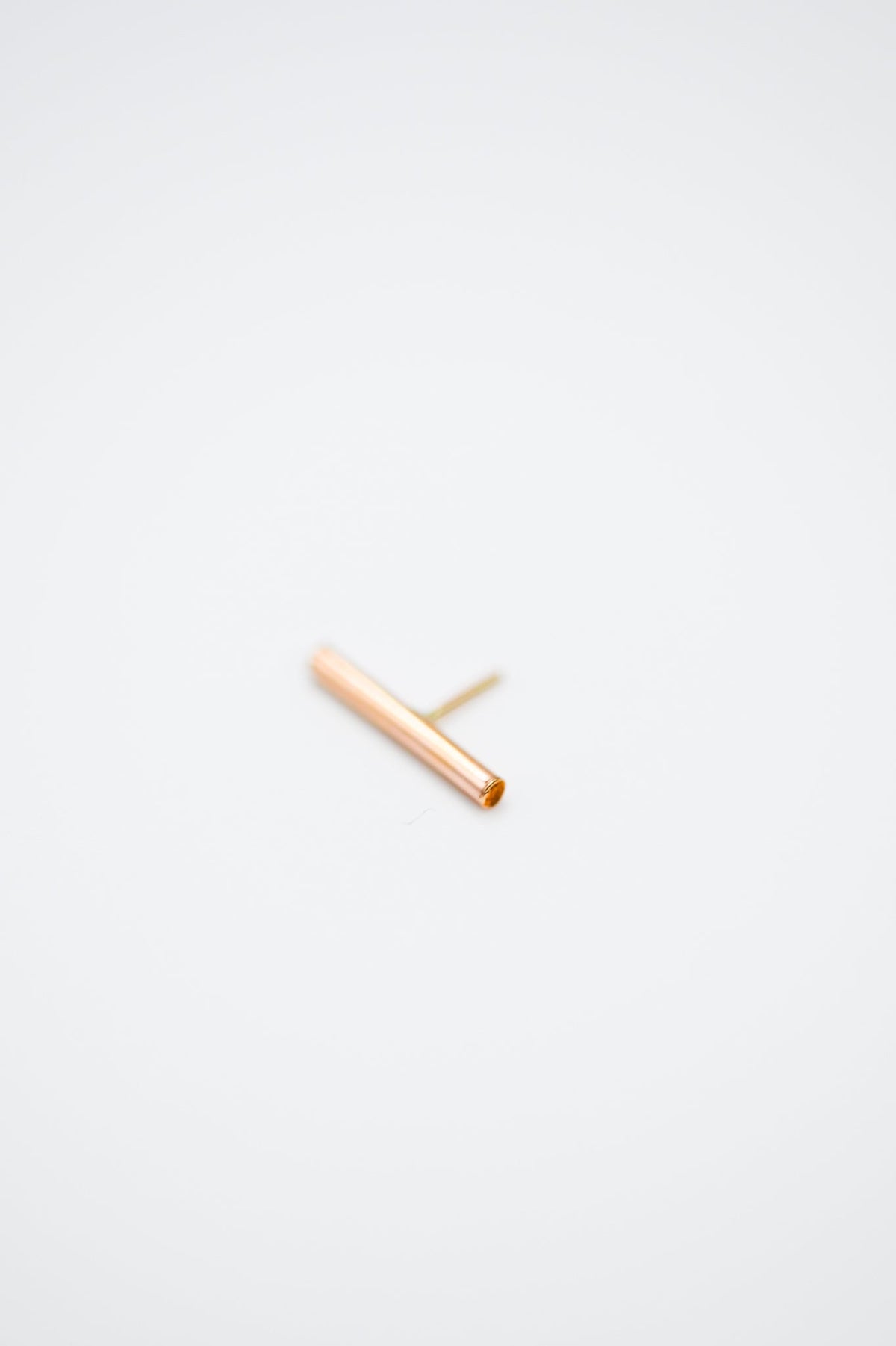 Mini Bar Flat Back Stud Earring, Solid Gold or Rose Gold