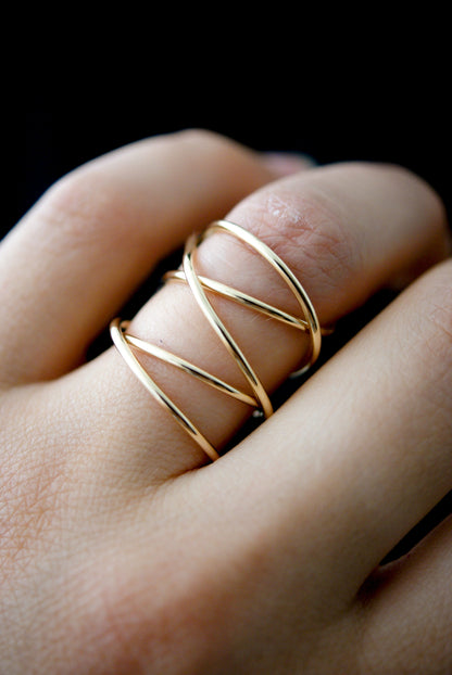 Extra Large Wraparound Ring, Solid 14K Gold