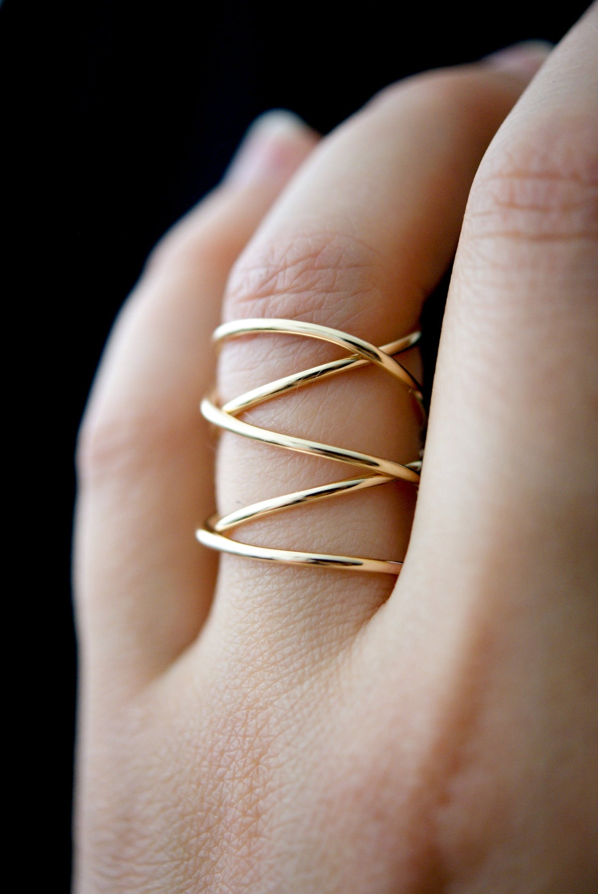 Extra Large Wraparound Ring, Solid 14K Gold