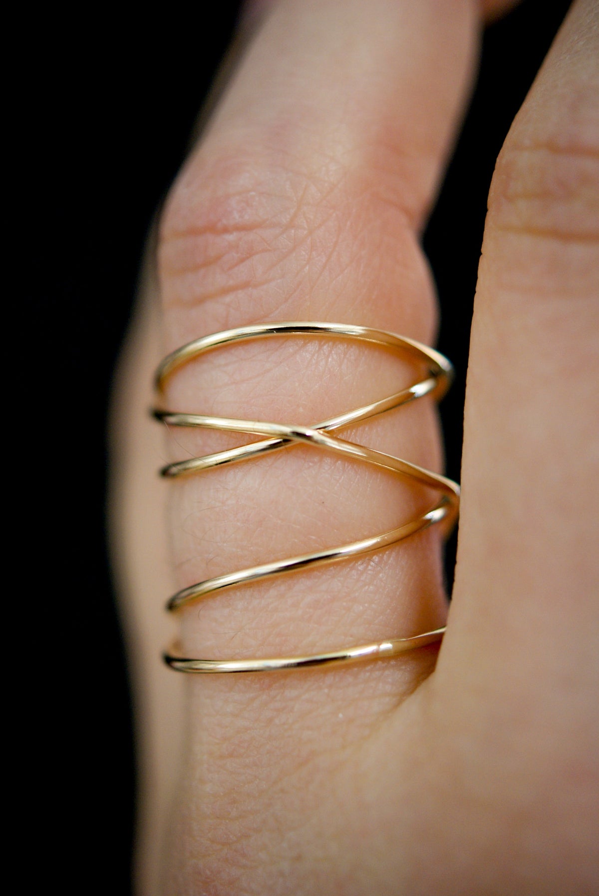 Extra Large Wraparound Ring, Solid 14K Gold