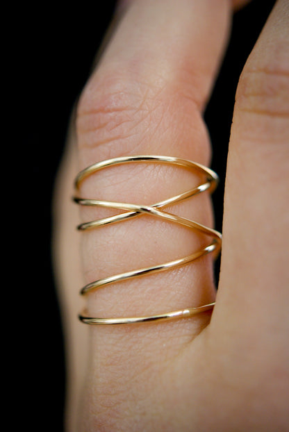 Extra Large Wraparound Ring, Solid 14K Gold