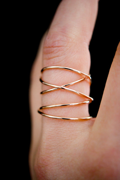 Extra Large Wraparound Ring, Solid 14K Rose Gold