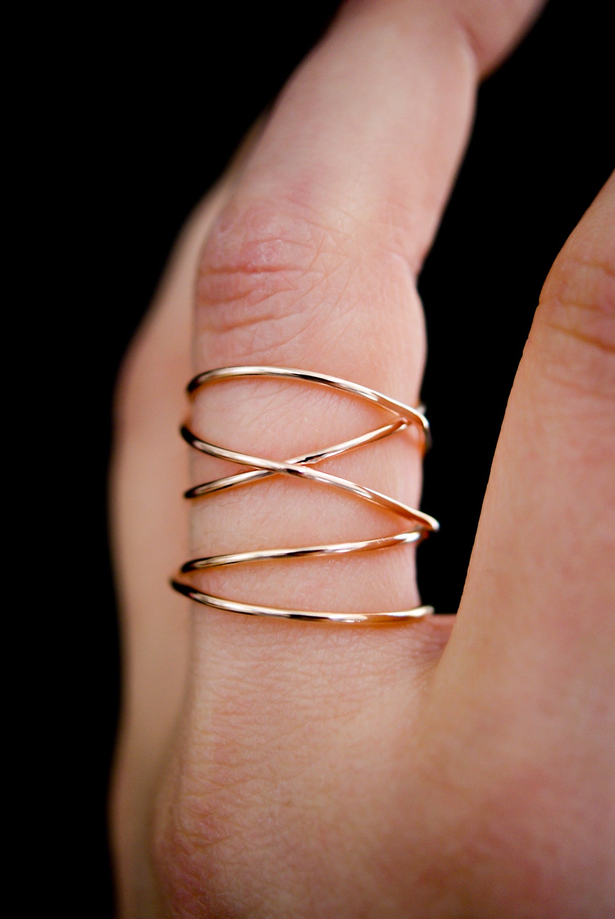 Extra Large Wraparound Ring, Solid 14K Rose Gold