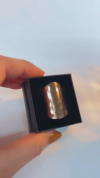 Large Shield Ring, 14K Gold Fill