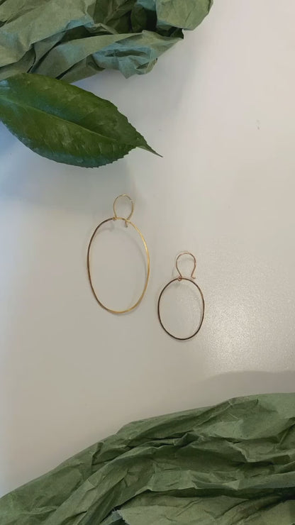 Oval Hoop Earrings, Gold Fill, Rose Gold Fill, or Sterling Silver