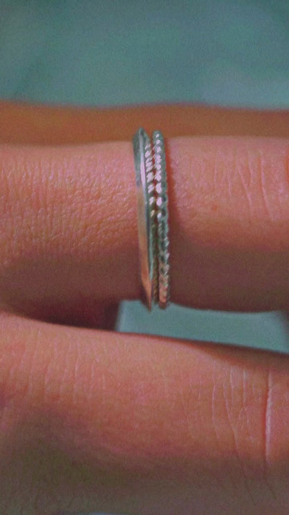 Thick Triangle Ring, Sterling Silver