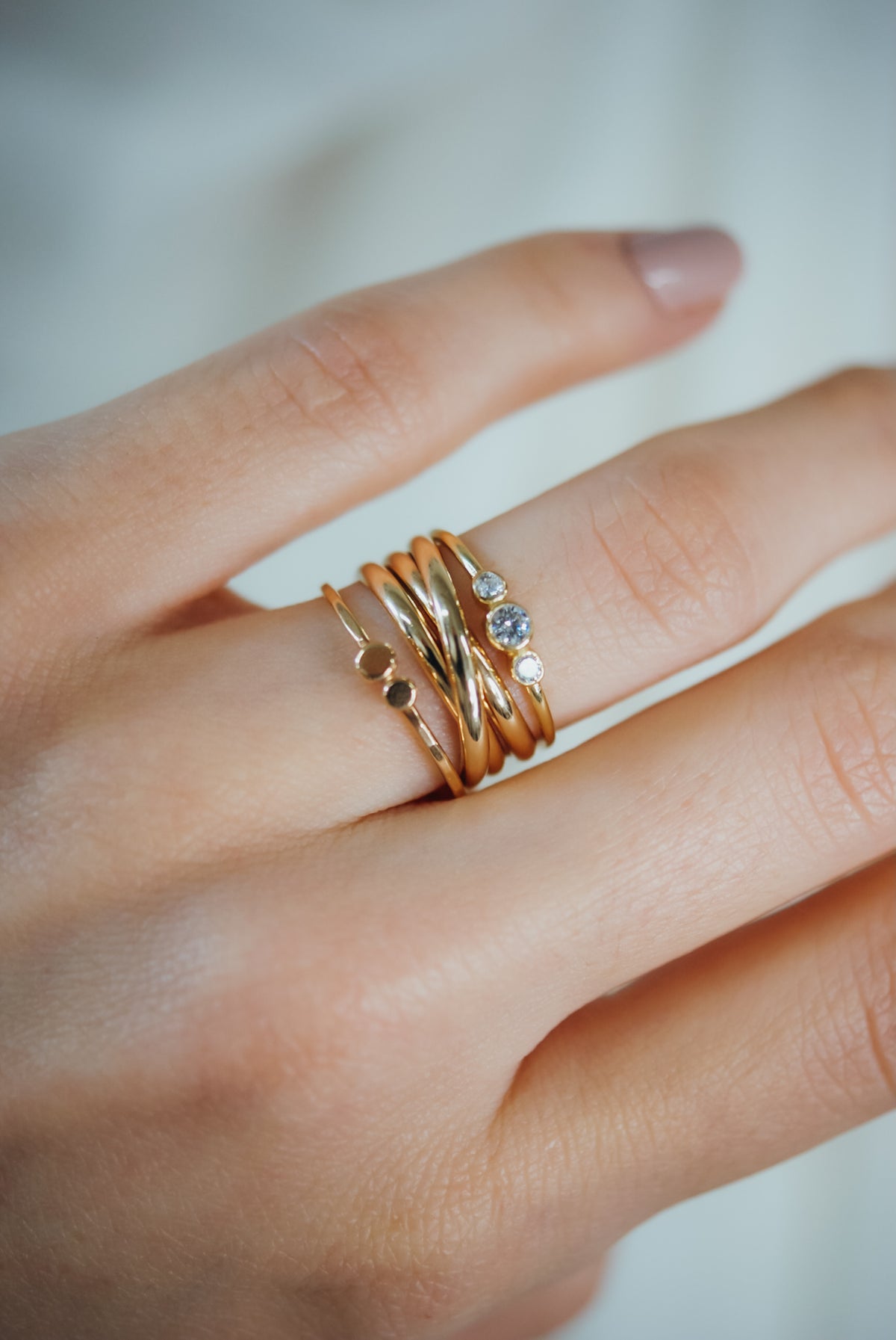 Overlap Ring, Solid 14K Gold