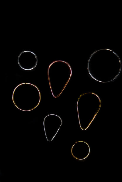 Triangle Huggie Hoop Earring, Solid Gold, Rose Gold or White Gold