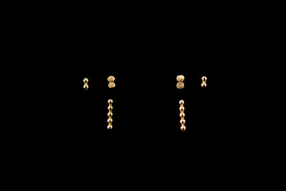 Mini Bead Bar Stud Earrings, Gold Fill, Rose Gold Fill, or Sterling Silver