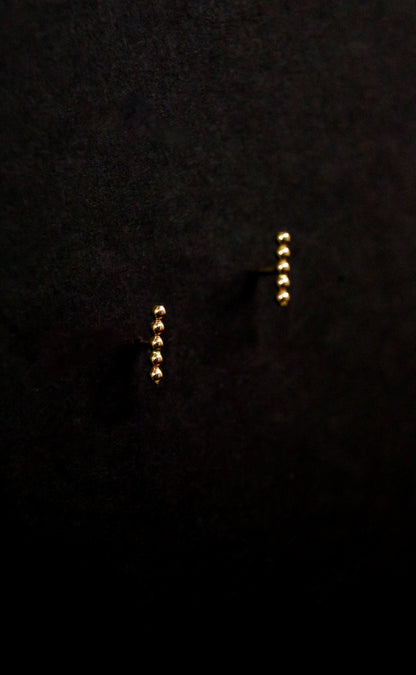 Mini Bead Bar Stud Earrings, Gold Fill, Rose Gold Fill, or Sterling Silver