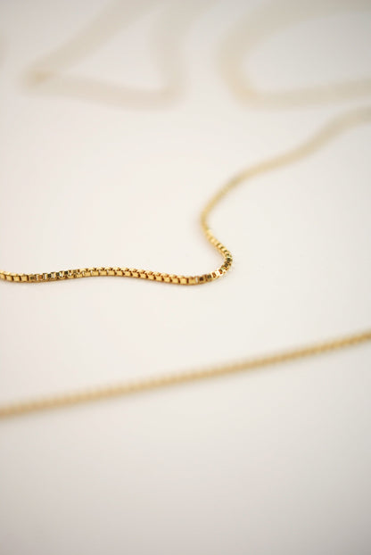 Choker Layering Necklace Set of 2 Chains, 14K Gold Fill