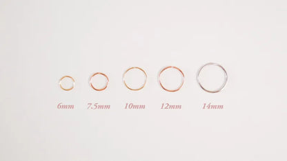 Huggie Hoop Earring in Solid 14K White Gold