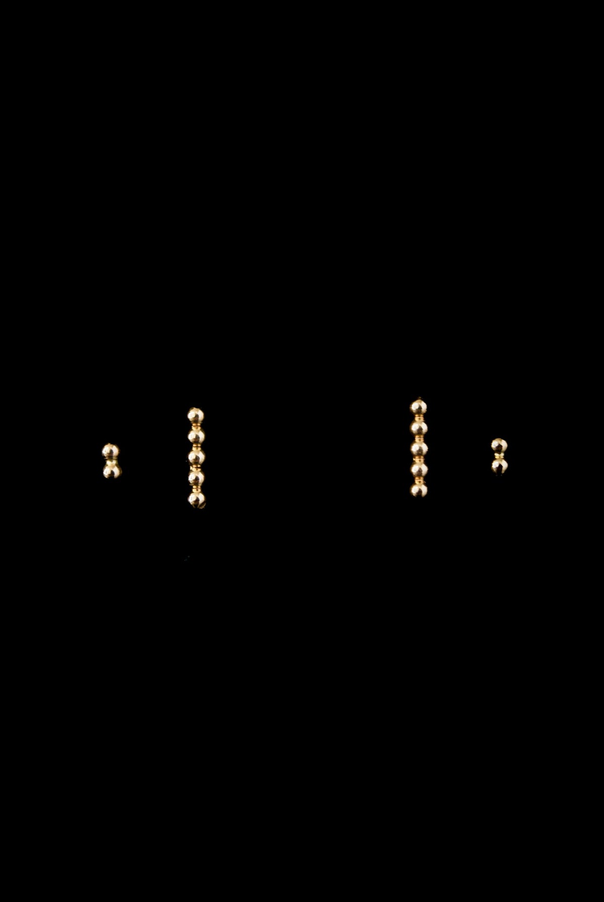 Mini Bead Bar Stud Earrings in Solid Gold