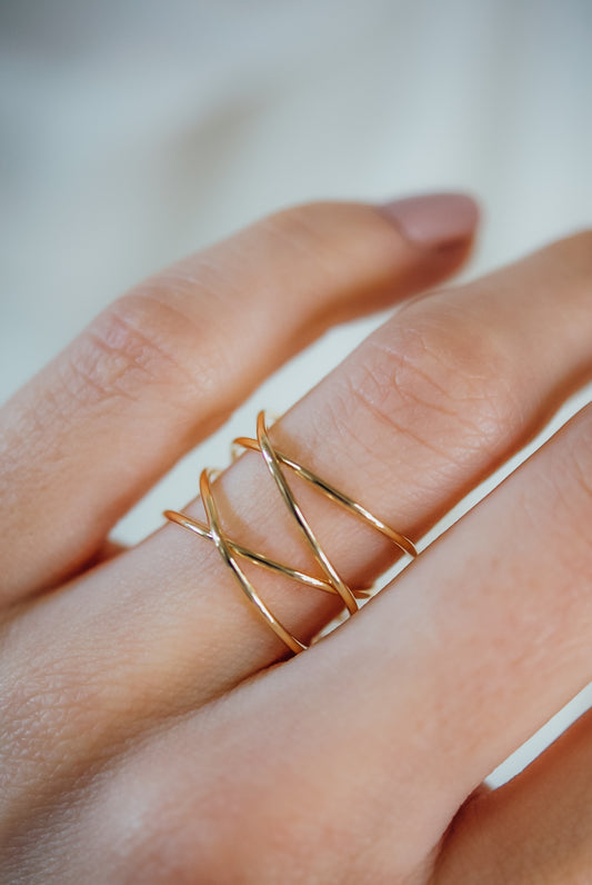Large Wraparound Ring, Solid 14K Gold