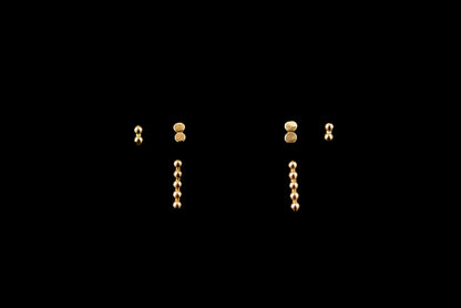 Mini Bead Bar Stud Earrings in Solid Gold