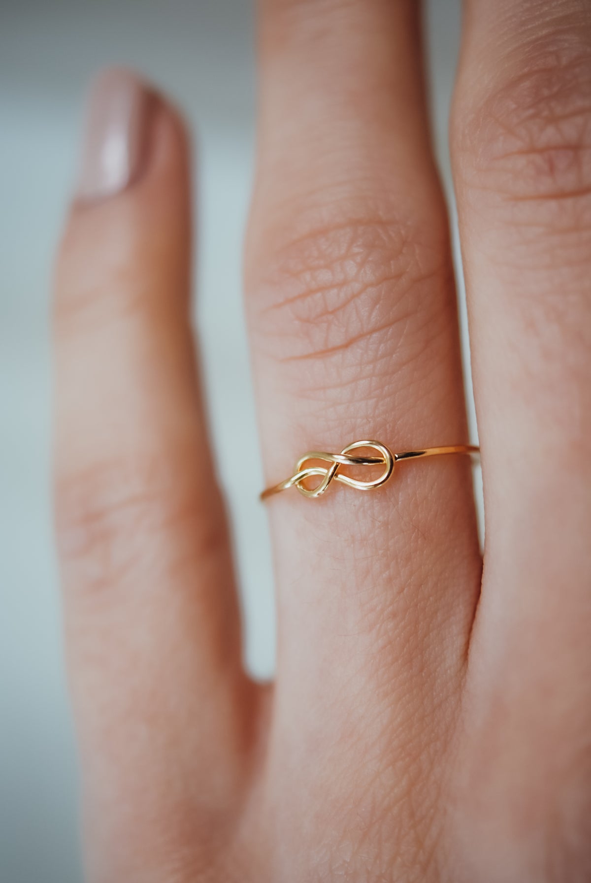 Infinity Knot Ring, Solid 14K Gold
