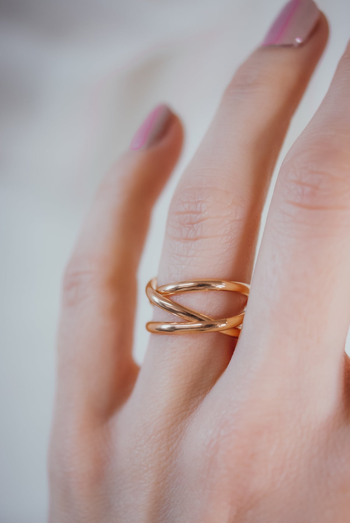 Infinity Spiral Ring, Solid 14K Rose Gold