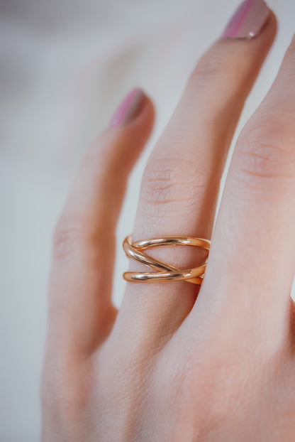 Infinity Spiral Ring, Solid 14K Rose Gold